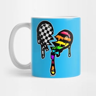 Rainbow Stripes Split Heart Mug